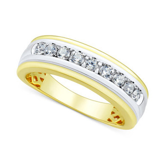 Men's Lab Grown Diamond Band (1/2 ct. t.w.) in 10k Two-Tone Gold