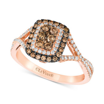 Chocolatier® Diamond Halo Ring (5/8 ct. t.w.) in 14k Rose Gold