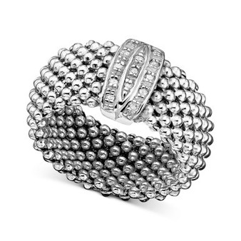 Sterling Silver Ring, Diamond Mesh (1/8 ct. t.w.)