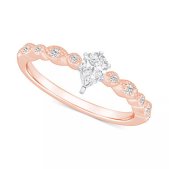 Diamond Pear Engagement Ring (3/8 ct. t.w.) in 14k Gold