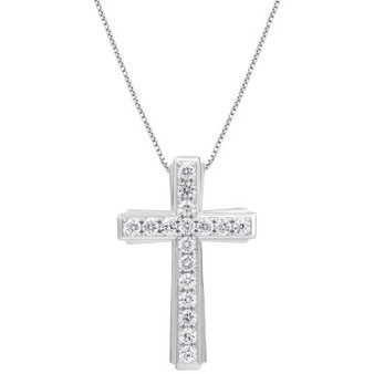 Diamond Cross 22" Pendant Necklace (1-1/2 ct. t.w.) in 10k Gold