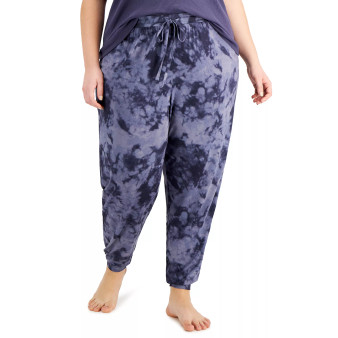 Plus Size Printed Smocked Jogger Pajama Pants, Created for Macy's
