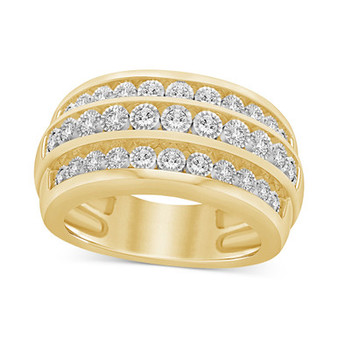 Diamond Triple Row Band (3/4 ct. t.w.) in 14k Gold