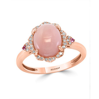 EFFY® Pink Opal (2 5/8 ct.t.w.) and Diamond (1/10 ct.t.w.) Ring in 14K Rose Gold