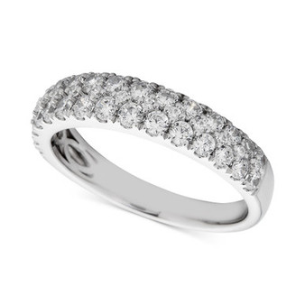 Diamond Double Row Band Ring (1 ct. t.w.) in 14k White Gold