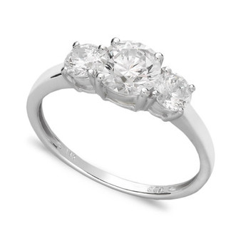 14k White Gold Ring, Cubic Zirconia Small Three Stone Ring (2-3/8 ct. t.w.)
