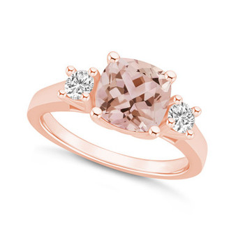 Morganite (2 ct. t.w.) and Diamond (1/3 ct. t.w.) Ring in 14K Rose Gold