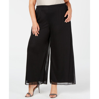 Plus Size Mesh Wide-Leg Pants