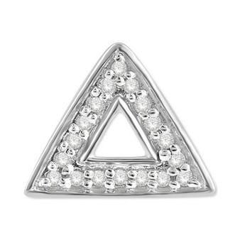 Diamond Triangle Single Stud Earring (1/20 ct. t.w.) in 14k White Gold