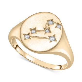Diamond Leo Constellation Ring (1/20 ct. t.w.) in 10k Gold, Created for Macy's