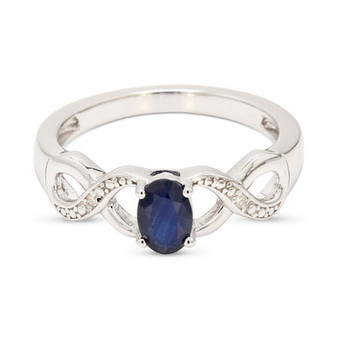 Sapphire (5/8 ct. t.w.) & Diamond Accent Twist Ring in Sterling Silver