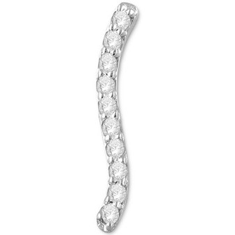 Diamond Curve Single Stud Earring (1/20 ct. t.w.) in 14k White Gold