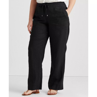 Plus-Size Linen Wide-Leg Pants