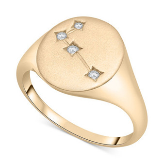 Diamond Aries Constellation Ring (1/20 ct. t.w.) in 10k Gold, Created for Macy's