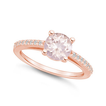 Morganite (1-1/4 ct. t.w.) and Diamond (1/6 ct. t.w.) Ring in 14K Rose Gold
