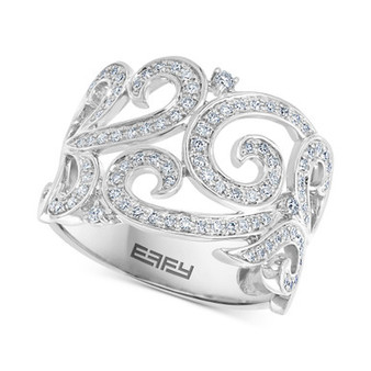 EFFY® Diamond Swirl Statement Ring (3/8 ct. t.w.) in 14k White Gold
