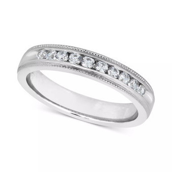 Diamond Milgrain Anniversary Band Collection in 14k Gold & White Gold