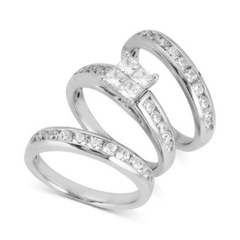 Diamond 3-Pc. Bridal Set (2-1/10 ct. t.w.) in 14k White Gold