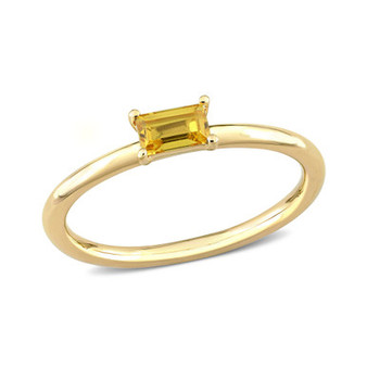 Baguette-Cut Yellow Sapphire (1/3 ct. t.w.) Stackable Ring in 10K Yellow Gold