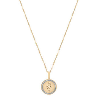 Diamond Virgo Disc 18" Pendant Necklace (1/10 ct. t.w.) in 14k Gold-Plated Sterling Silver, Created for Macy's