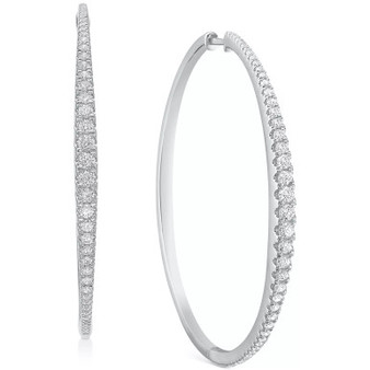 Diamond Graduated Medium Hoop Earrings (1-1/2 ct. t.w.)