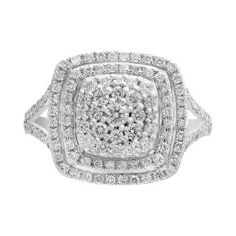 EFFY® Diamond Halo Cluster Ring (1-1/20 ct. t.w.) in 14k White Gold