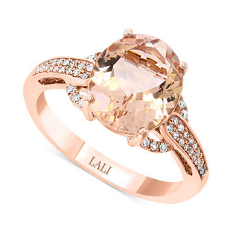 Morganite (3-1/6 ct. t.w.) & Diamond (1/8 ct. t.w.) Ring in 14k Rose Gold