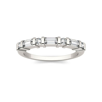 Moissanite Baguette Wedding Band 1/2 ct. t.w. Diamond Equivalent in 14k White Gold
