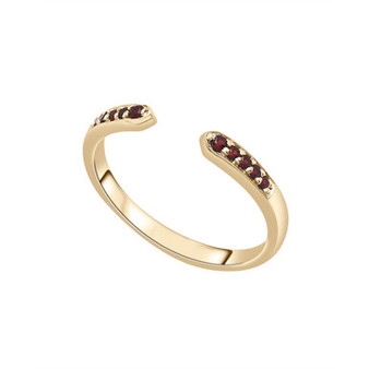 Garnet (1/5 ct.t.w) Open Ring in 14K Gold Plated Over Sterling Silver