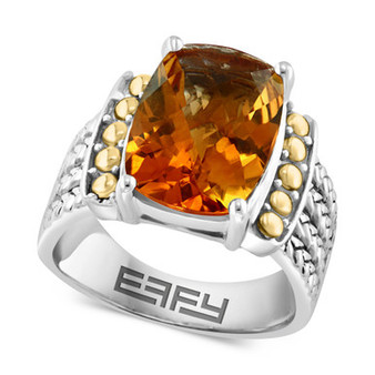 EFFY® Citrine Statement Ring (6-1/6 ct. t.w.) Ring in Sterling Silver & 18k Gold-Plate