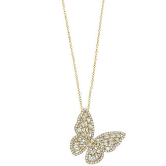 EFFY® Diamond Butterfly 18" Pendant Necklace (1-3/8 ct. t.w.) in 14k Yellow Gold
