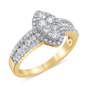 Diamond Navette Cluster Engagement Ring (1 ct. t.w.) in 10k Gold