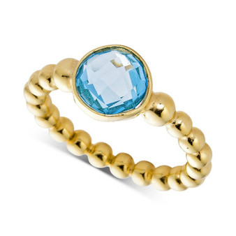 Swiss Blue Topaz Bead Ring (2-1/4 ct. t.w.) in 14k Gold-Plated Sterling Silver