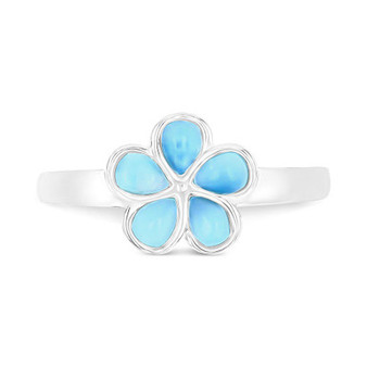 Larimar Flower Ring (1/2 ct. t.w.) in Sterling Silver