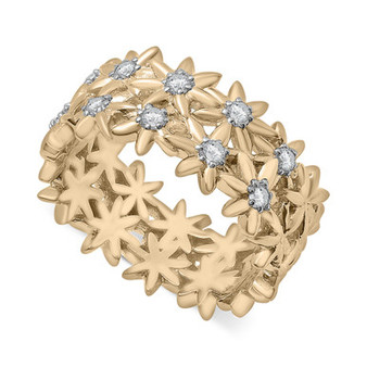 Diamond Flower Ring (1/3 ct. t.w.) in 14k Gold-Plated Sterling Silver, Created for Macy's