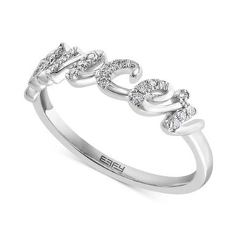 EFFY® Diamond Zodiac Cancer Ring (1/10 ct. t.w.) in Sterling Silver