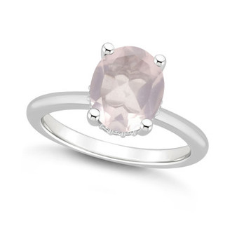 Women's Rose Quartz (2-1/2 ct.t.w.) and Diamond Accent Ring in Sterling Silver