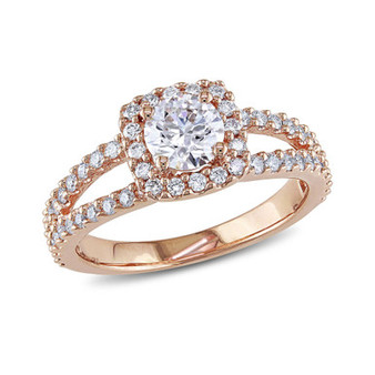 Certified Diamond (1 ct. t.w.) Halo Engagement Ring in 14k Rose Gold