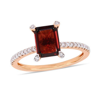 Garnet (2-1/8 ct.t.w.) and Diamond (1/10 ct.t.w.) Ring in 10k Rose Gold