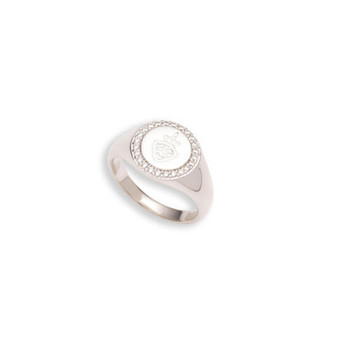Cubic Zirconia Shield Ring in Sterling Silver