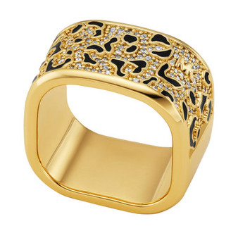 14K Gold Plated Cheetah Print Band Ring