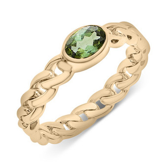Green Tourmaline Chain Link Ring (1/2 ct. t.w.) in 14k Gold-Plated Sterling Silver, Created for Macy's