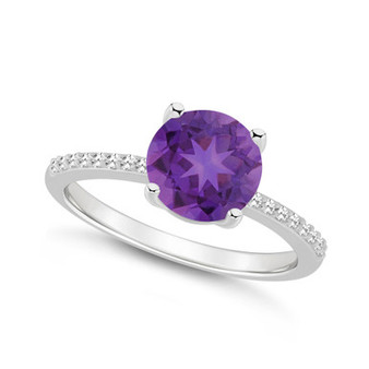 Women's Amethyst (1-3/4 ct.t.w.) and Diamond (1/10 ct.t.w.) Ring in Sterling Silver