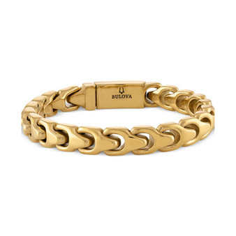 Men's Link Bracelet in Gold-Plated Stainless Steel