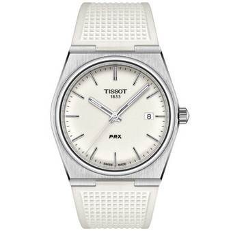 Men's Swiss Automatic PRX White Rubber Strap Watch 40mm