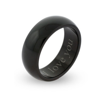 Men's Engravable "I Love You" 7mm Stainless Steel Band Ring