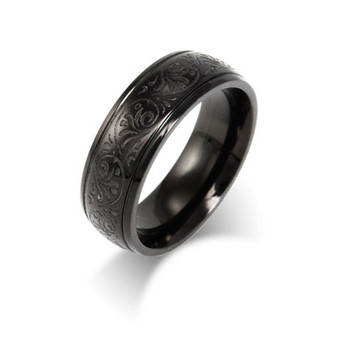 Men's Stainless Steel Carved Design Ring