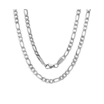 Men's Stainless Steel Figaro Chain Link Necklace