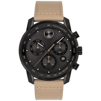 Bold Verso Men's Swiss Chronograph Brown Leather Strap Watch 44mm
