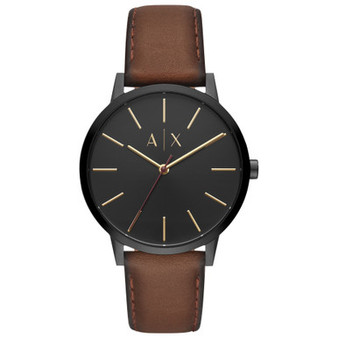 Men's Brown Leather Strap Watch 42mm